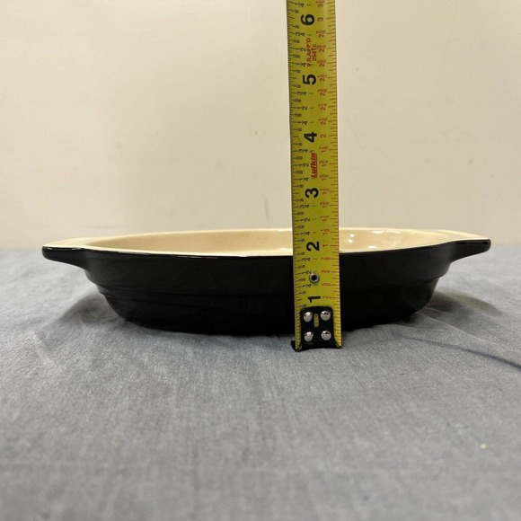 Le Creuset Dark Brown Enameled Bakeware Stoneware Oval Dish 07.24 FS Charity - Picture 12 of 12